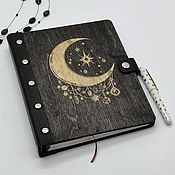 Канцелярские товары handmade. Livemaster - original item Handmade wooden notebook with leather spine 