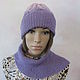 Knitted set - a hat with braids and a shirt front. Headwear Sets. Cozy corner (nadejdamoshkina). My Livemaster. Фото №5