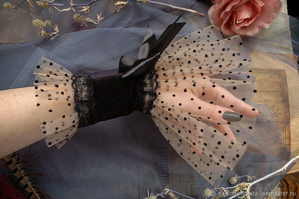 Манжеты \" Бархатный горошек \" – заказать на Ярмарке Мастеров – NNOB4RU ...
