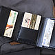 Black Leather wallet in three additions for bills, cards, with a coin box. Wallets. KodamaLife. Online shopping on My Livemaster.  Фото №2