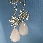 Украшения handmade. Livemaster - original item Earrings teardrop pink quartz. Handmade.