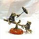 Frogs-Girlfriends. On the swings. Miniature figurines. ARTBEGEMOT studio. Online shopping on My Livemaster.  Фото №2