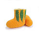 Yellow booties with green stripes for newborn 9,5 cm, Babys bootees, Moscow,  Фото №1