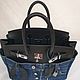 Джинсовая - кожаная сумка a'la Birkin 30. My Handmade. Классическая сумка. Magic denim in art. Ярмарка Мастеров.  Фото №5