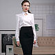 White blouse cotton shirt, Office business with collar. Blouses. Lara (EnigmaStyle). Online shopping on My Livemaster.  Фото №2