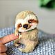 Baby Sloth toy OOAK handmade teddy sloth. Teddy Toys. NatalyTools (natalytools). My Livemaster. Фото №4