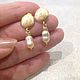 Gold plated earrings with pearls 'a Ray of sunshine gold'. Earrings. Ludmila-Stones (Ludmila-Stones). My Livemaster. Фото №4