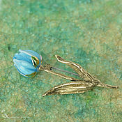 Украшения handmade. Livemaster - original item Turquoise Flower brooch Murano glass nickel silver. Handmade.