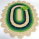 Knitted rug crocheted from the cord Floral green, Carpets, Kabardinka,  Фото №1