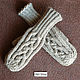 Knitted alpaca mittens 'Braid'. Mittens. marishino. My Livemaster. Фото №4