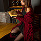 cardigans: Women's knitted cardigan oversize Bordeaux to order, Cardigans, Yoshkar-Ola,  Фото №1