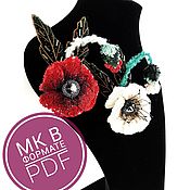 Pin brooch: a brooch with a miniature picture and Swarovski crystals