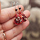 Earring 'Pomegranate'. Earrings. Romanycheva Natalya (RONA). Ярмарка Мастеров.  Фото №5