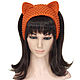 Order Headband with Fox ears, knitted for red hair. Space Cat Knitting. Livemaster. . Bandage Фото №3