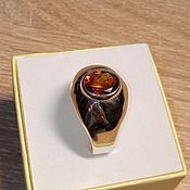 Украшения handmade. Livemaster - original item Men`s ring made of 925 silver with natural citrine. Handmade.