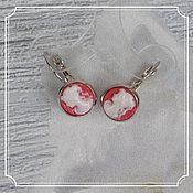 Субкультуры handmade. Livemaster - original item Earrings with cameos Girl background pink under silver 10. Handmade.