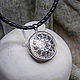 Silver pendant on a lace 'Alatyr', Pendant, Moscow,  Фото №1