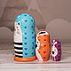 Educational Toy Matryoshka Cat-Rabbit-Chicken hearts. Puzzle. color of magic. Online shopping on My Livemaster.  Фото №2