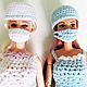 "Барби медсестра" - вязаный комплект из 2 масок и шапочки. Одежда для кукол. Modnyj-hvost. Ярмарка Мастеров.  Фото №6