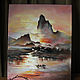 Painting landscape sunset oil on canvas FISHING BOATS AT SUNSET. Pictures. pictures & decor of TanyaSeptember. My Livemaster. Фото №4