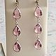 Серьги: Космея розовая - кунцит. Серьги классические. Светлана  Decor&Jewelry. Интернет-магазин Ярмарка Мастеров.  Фото №2