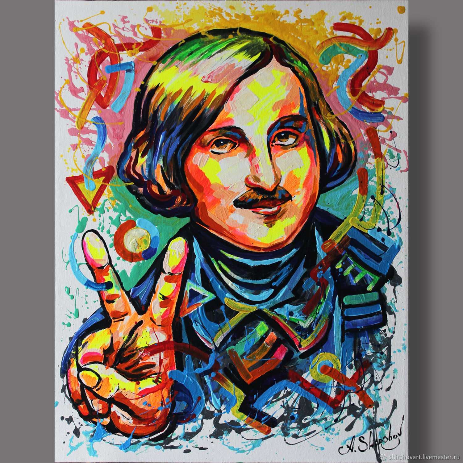 Картины: портрет Гоголь, знак победы купить в интернет-магазине Ярмарка Мастеров по цене 14500 ₽ – TH3IIRU