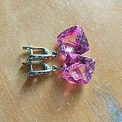 Украшения handmade. Livemaster - original item Silver earrings Blooming peony pink earrings pink Topaz. Handmade.