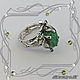 Order Tropicana-super ring 925 silver, natural emeralds. VIDEO. MaksimJewelryStudio. Livemaster. . Rings Фото №3