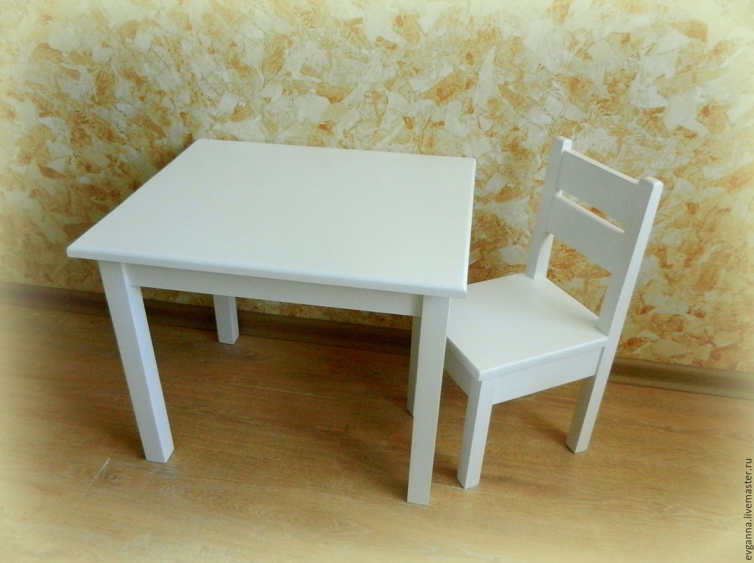 стол и стул детский деревянный белый икеа