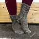  down knitted grey handmade, 190, Socks, Orenburg,  Фото №1