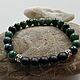 Order Men's Sea Wolf bracelet made of green Jasper and shungite. Exclusive hand painted. Livemaster. . Bead bracelet Фото №3