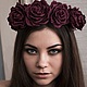 Заказать Венок с розами цвета Марсала. Happypeony. Ярмарка Мастеров. . Диадемы Фото №3