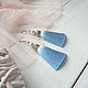 Серьги - кисточки с жемчугом Сваровски "Blue Classic". Серьги-кисти. ByMariaMaria. Ярмарка Мастеров.  Фото №4