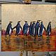 Painting penguins on the background of a golden sunset 60 by 70 cm potal. Pictures. paintmart (oikos). Online shopping on My Livemaster.  Фото №2