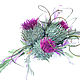 Leather flowers. Thistle leather 'Scottish evening'-2. Brooches. verelli (verelli). My Livemaster. Фото №4