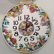 Для дома и интерьера handmade. Livemaster - original item watch faience ceramic decorative wall round. Handmade.