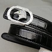 Аксессуары handmade. Livemaster - original item Belts made of crocodile skin, with braid around the edges!. Handmade.