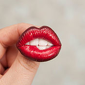 Украшения handmade. Livemaster - original item Brooch Lips. Handmade.