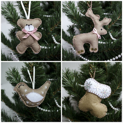 Елочные игрушки из фетра. Мастерская Дерево Счастья (drevoschastyann). Ярмарка Мастеров. Handmade.