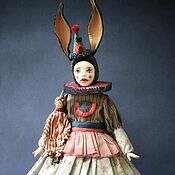 Куклы и игрушки handmade. Livemaster - original item Author`s doll in the style of teddy doll - Pierrette. Handmade.
