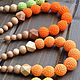 Вязаные бохо бусы "Мандариновое настроение". Бусы. Natural_beads. Ярмарка Мастеров.  Фото №4