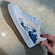 Кроссовки белые Nike Air Force 1 унисекс,кастом, ручная роспись, волна. Кроссовки. Olgavolgoart. Роспись одежды и обуви. Кастом. Ярмарка Мастеров.  Фото №14