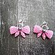 Earrings classic: Macrame pink bows, Earrings, St. Petersburg,  Фото №1