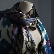 Аксессуары handmade. Livemaster - original item Ikat silk scarf. Boho tippet. Handmade.