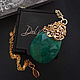 Large pendant on a chain with green agate stone ' Spring', Pendant, St. Petersburg,  Фото №1