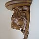 Carved wall console shelf Lev. Sculpture. Carved decor. My Livemaster. Фото №4