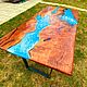 Стол-река из каповой ивы и эпоксидной смолы 160х80 см. Столы. WoodBroker. Ярмарка Мастеров.  Фото №5