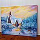 'Turquoise snow ' 40/50 winter landscape oil painting. Pictures. Anji's favourite pictures (anzhela-a). Online shopping on My Livemaster.  Фото №2