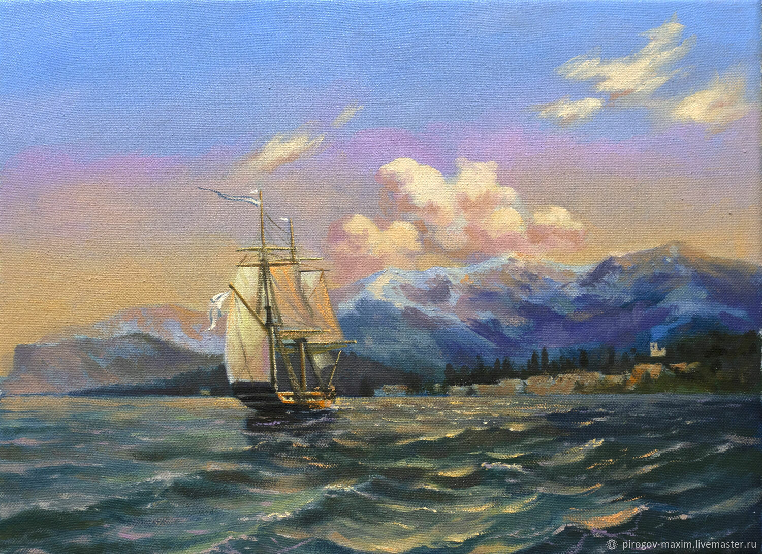 Sailboat at sea | Aivazovsky oil copy | Seascape, Pictures, Samara,  Фото №1