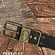 Ремень кожаный "Вымпел" с пряжкой. Ремни. svoi_belt (chepurin-igor). Интернет-магазин Ярмарка Мастеров.  Фото №2